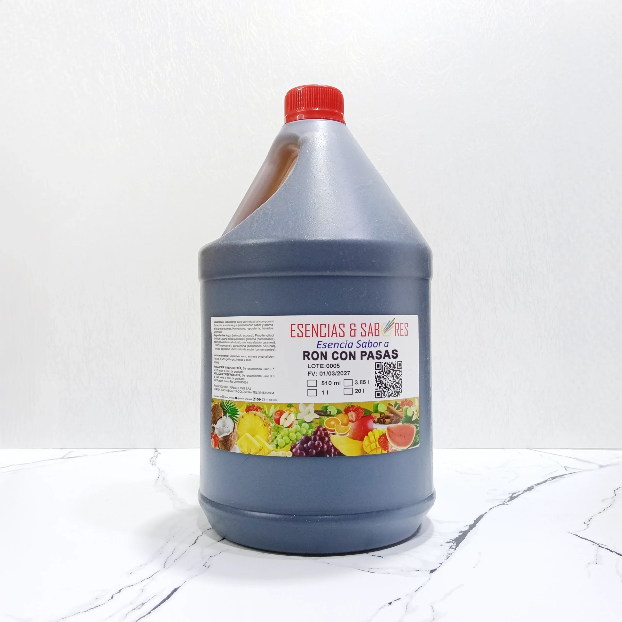 Esencia Sabor Ron con Pasas Galon 3.85 L